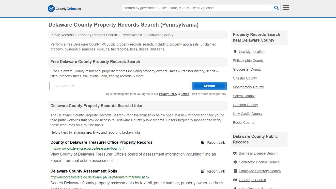 Delaware County Property Records Search (Pennsylvania) - County Office